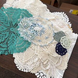 HUGE Lot! 30 Vintage Handmade Doilies Assorted Sizes & Styles Lace Crochet